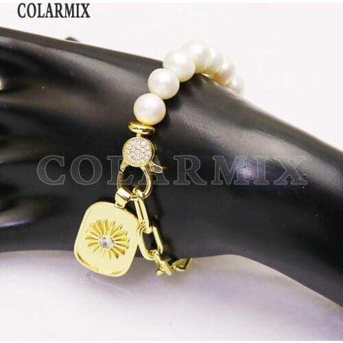4 Pieces Charms Bracelet pearls chain link metal Bracelet Fashion Punk hip pop jewelry Bracelet 7349