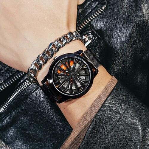 SANDA 2021 Hot Sale Mens Watch 360 Rotating Dial Roulette Watch Sports Car Waterproof Quartz Movement Watch Relogio Masculino