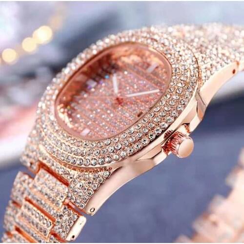 Watches for Women Men Top Brand Luxury Bling Iced Out Watch Fashion Wristwatch Hip Hop Gold Watch Men Gift Diamond Watch Ladies