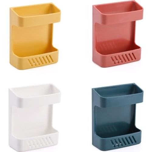 Colorful Wall Mounted Organizer Storage Box Remote Control Air Conditioner Storage Case Mobile Phone Plug Holder Stand Container