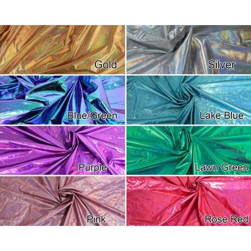 Holographic Foil Iridescent Spandex Fabric 2 Way Stretchy for DIY Stage Leotard Costume 60" Wide By Yard