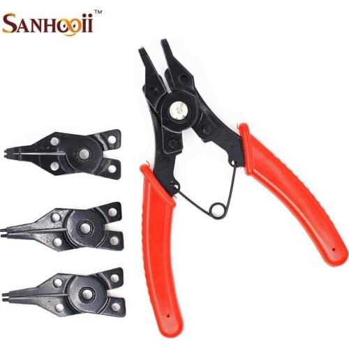 Quality Four-in-one 4in1 multifunction circlip pliers / pliers snap ring pliers card straight outside Free shipping