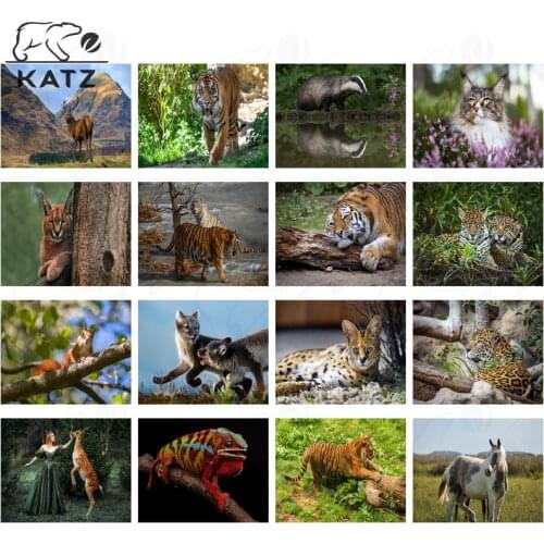 The Playful Tiger Picture In The Mountains, Diamond Painting Cross Stitch, Modern Cute Animal Handmade Diy Diamond Embroidery