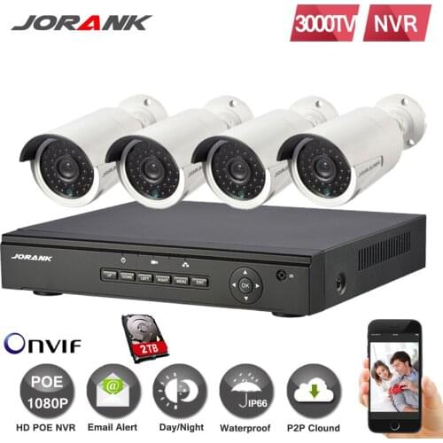 8CH 4MP 1080P 48VPOE NVR kit 4pcs 2MP 3000TVL PoE IP Camera P2P Cloud CCTV System IR Outdoor Night Vision Video Surveillance Kit