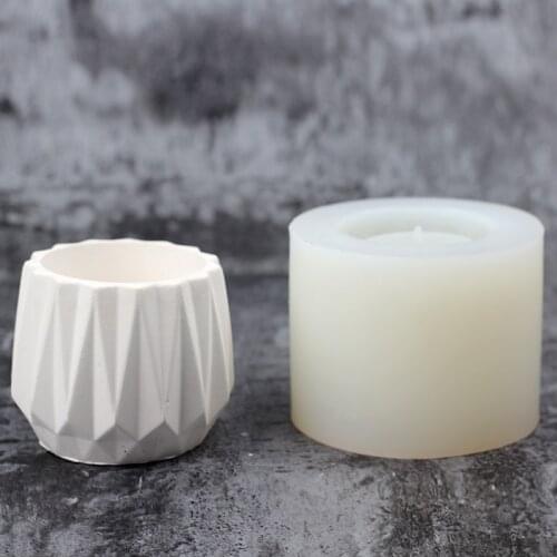 Round Concrete Silicone Planter Mould Geometry Cement Succulent Plants Pot Mold Clay Pen Holder Desk Decoration Tool