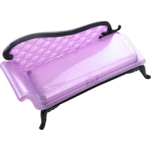 Dollhouse Furniture Chaise Lounge Sofa for fashion Dolls Blue or Purple Made of non-toxic plastic material for kids safety play