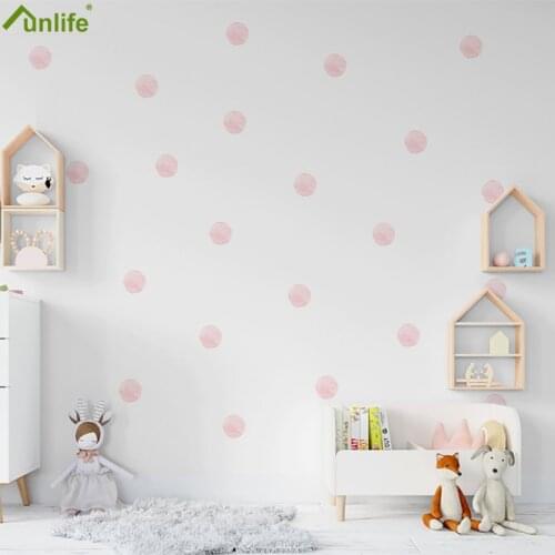 Funlife Round Dot Confetti Wall Sticker Nursery Baby Kids Room Decoration Aesthetic House Decor,Pink Grey DIY Wall Art Stickers