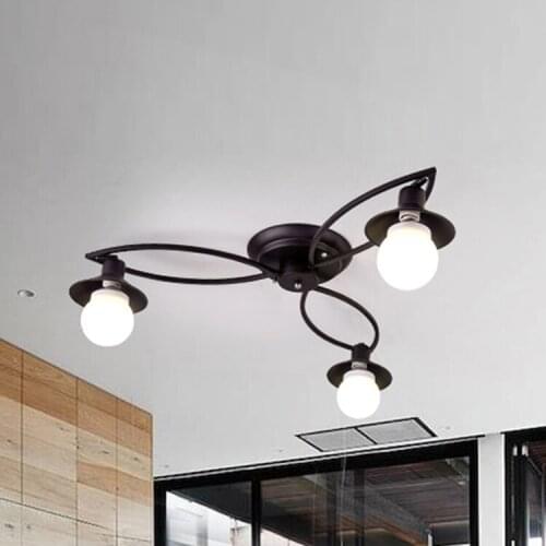 Nordic minimalist novelty ceiling light rustic dinning room light, iron lotus, adjustable lighting direction, 3 lamp holders