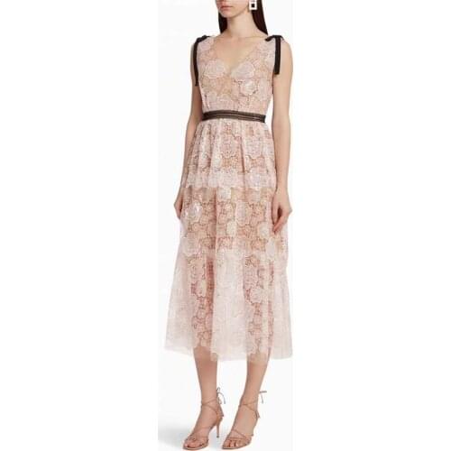 2021 New arrive high quality summer pink long dress