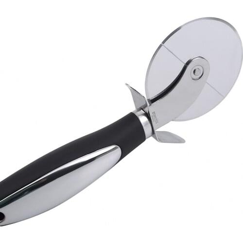Stainless Steel Crepe Knife Pizza Baking Tools Big Rubber Handle Pizza Wheel Round Rotating Special Wheel Cutter Cutting