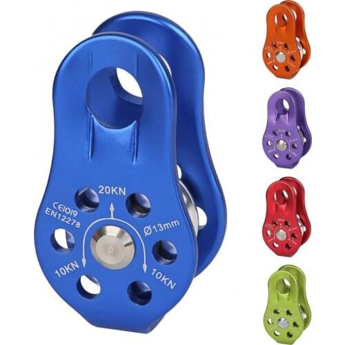 Outdoor Aluminum Alloy Easy to Use Rock Climbing Fixed Side Plate Single Sheave Pulley Hauling Gear Tool Useful Adventure Gear