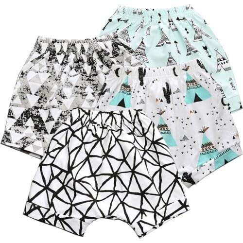 4Pcs/lot Summer Boys Shorts Cute Girls Cotton PP Shorts For Baby Boys Girls Bloomers Newborn Elastic Bread Pants Infant Panties