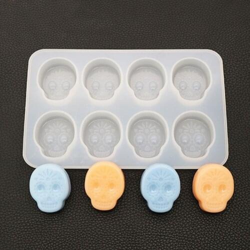 DIY Skull Head Pendant Resin Casting Fondant Silicone Mold Jewelry Baking Tools