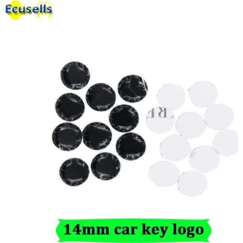 10pcs/50pcs 14mm Resin Epoxy Crystal Replacement Logo for KD/VVDI Folding Flip Remote Car Key Shell Sticker(Silica Gel)