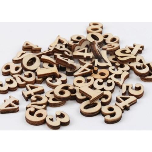 Mixed 0-9 Number Natural Wooden Craft Scrapbooking For Handmade Sewing Home Decoration Wood number 11x15mm 50pcs
