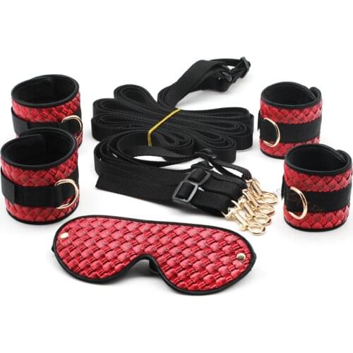 Smspade Sex Furniture Under Bed Restraint System, Bondage Restraints Kit Handcuffs &Ankle Cuffs Erotic Blindfold Adult Sex Toys