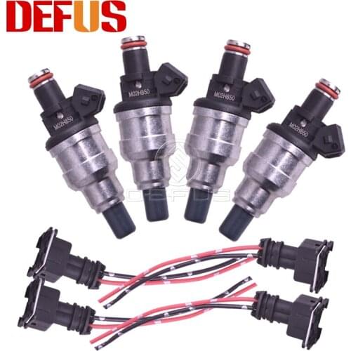 DEFUS 4X 850cc 12.5ohm M02H850 Bico Fuel Injector For Honda B16 B18 B20 D15 D16 D18 F22 H22 80LB 86-02 With EV1 Plugs Free Clips