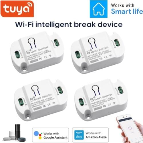 1-30 Pcs Tuya APP 16A Wifi Smart Switch Timer Wireless Switches Smart Home Automation Remote Compatible With Alexa Google Home