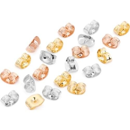 XINYAO 200pcs/lot Gold Silver Tone Stainless Steel Earrings Back Plug Ear Nut Clutch Stud Earrings Setting Cheap Jewelry Finding