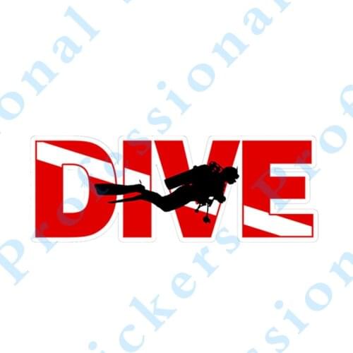 Funny 15cm x 5.2cm Scuba DIVER Cutout Flag Sticker Vinyl Decal Bumper Car Truck Boat Funny Car Stickers