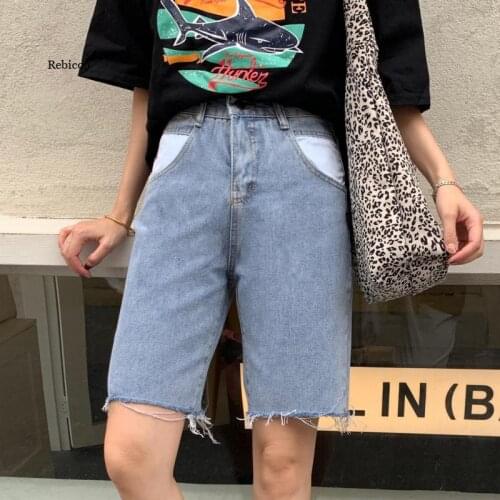 Women Jean Shorts Summer Casual Loose Bike Shorts Korean Style Denim Shorts Streetwear Short Pants Women Jeans Shorts
