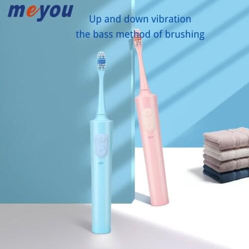 MEYOU Ultrasonic Automatic Sonic Electric Bass Brushing Toothbrush Rechargeable Waterproof IPX7 Replacement Heads Set For Adults