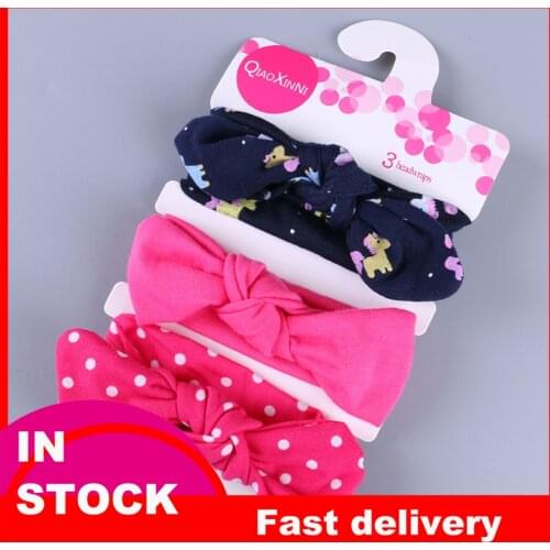 30# 3pcs Baby Headbands Newborn Hair Bows Kids Toddler Nylon Headband Elastic Hair Band Headwear Children Girl Hair Accessories