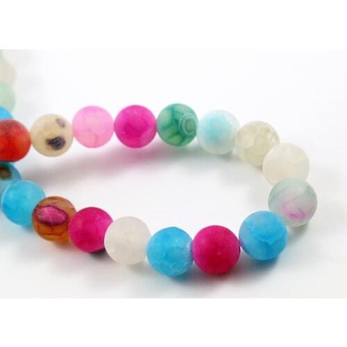 8mm 45pcs/string Matt Natural Stone Beads Mix Colors Frosted Loose Round beads For jewelry making Wholesale and Retail-M7-02