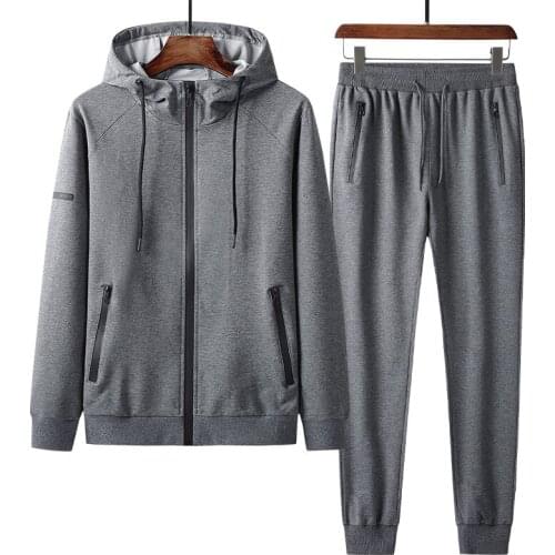 AEMAPE brand hooded cardigan + casual pants cotton Mens suit casual sports suit plus size running sportswear fashion suit