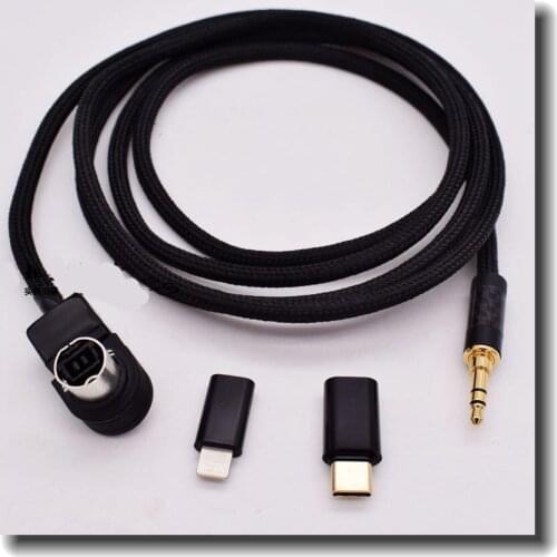 3.5mm/Type-C/C100 To KCA-121B CDA-9887/117/105/9886/9855/9884/137E/KCA-12 AUX Audio Cable 6N Single Crystal Copper Silver Wire