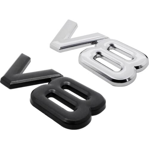 Car Accessories Metal Emblem Stickers for V8 Engine Logo Decals for Land Rover Freelander Renault Clio BMW X5 Ford Focus MG MG6