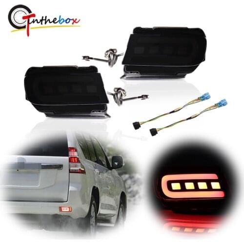 GTinthebox 2Pcs Red LED Fog Lamp Bumper Light Kit For 2010-2019 TOYOTA Land Cruiser PRADO FJ150