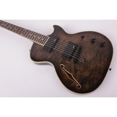 Free shipping New High quality China electric guitar grey color Mahogany body jazz F hole custom guitar