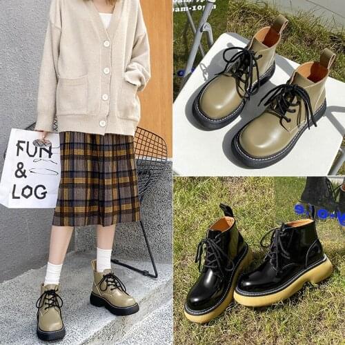 Martin Boots for Women Heels Genuine Leather Designer Boots Woman Heel Chunky Shoes Women Booties Platforms Ankle Boot Female 40