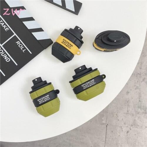 Grenade Spoof For Airpods 1 2 Earphone Case Airpods Pro Case Cute Cartoon Pump Headphone Cover Protect Wireless Cover With Hook