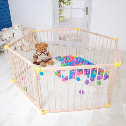 Child play fence infant crawling mat guardrail baby toddler fence solid wood folding security fence