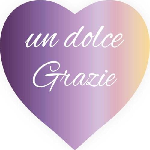 DouxArt 100 Pcs Heart Stickers Bomboniere un dolce Grazie - 38mm Colorful Wedding Favors Communion Baptism Invite Labels V1406