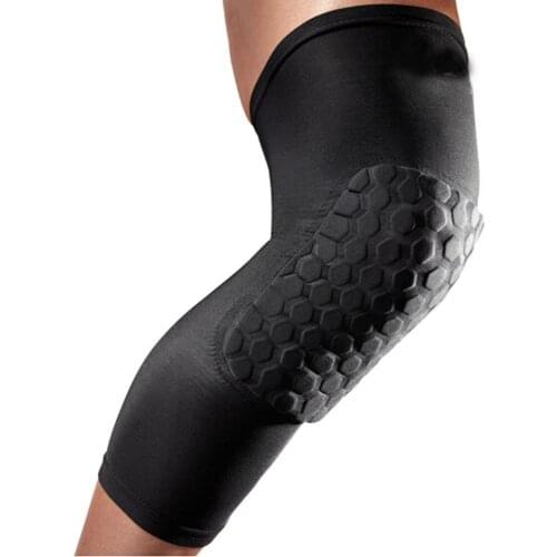 Breathable Men Sports Honeycomb Long Knee Support Pad Protector Sport Basketball Leg Sleeve Sports Kneepad