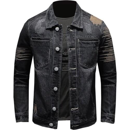 England Style Vintage Jeans Coats Men Man 5XL Name Brand Bomber Mens Denim Jackets and Coat Retro Casual Male Spring Clothing