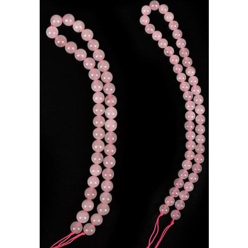 Have 6/8/10/12/14 mm Synthesis Loose beads of different sizes With a light pink color Rose quartz Bead chain