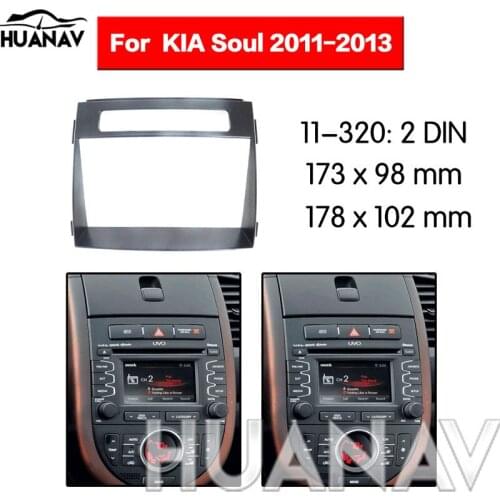 HUANAV Car Radio stereo Fitting installation adapter fascia For 2011-2013 KIA SOUL 2DIN Stereo Frame Audio Fascias