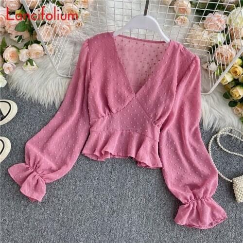 Блузки в горошек Lancifolium China At AliExpress