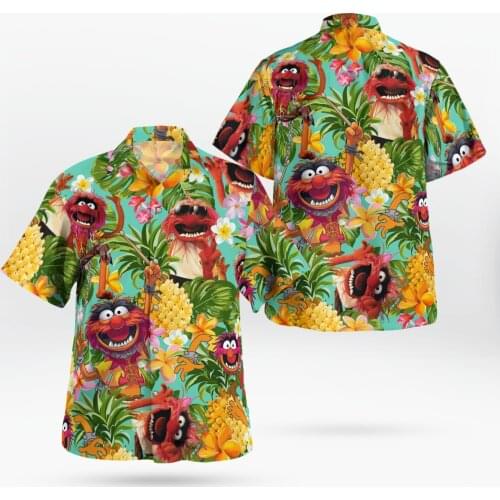 2021 New 3D Printing Color Anime Hawaii Shirts Men Summer Short-sleeved Beach Shirt Men Shirts Oversize Camisa Masculina 5XL-94