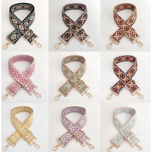 Ethnic Style Shoulder Straps Printed Adjustable Bag Straps Stylish All-match Bag Accessories For Women Jacquard Shoulder Straps