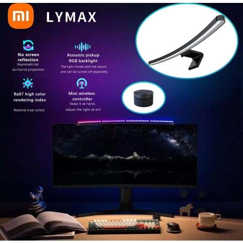 Youpin LYMAX Desk Lamp Curved Screen Display Hanging Light RGB Color PC Computer Monitor Light Bar Eye Protection Remote Control