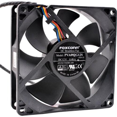 Brand new original PVA092G12S 9cm 92x92x25mm DC12V 0.40A 4 lines pwm computer CPU radiator dedicated cooling fan