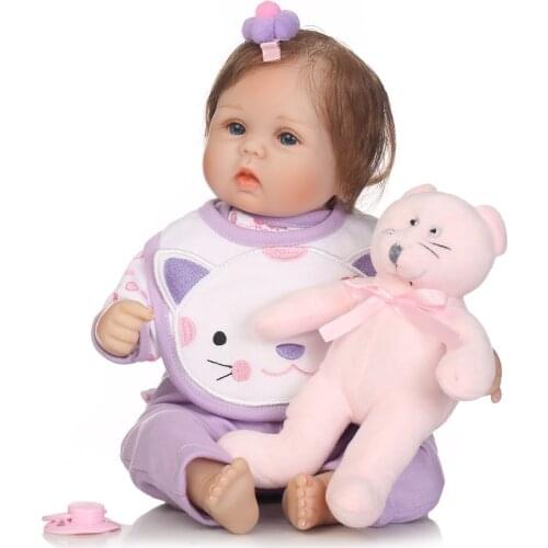 NPK 40cm Silicone Reborn Baby Doll Children Playmate Doll Live Soft Toys For Gift Bouquets For Baby Girls Bebes Reborn