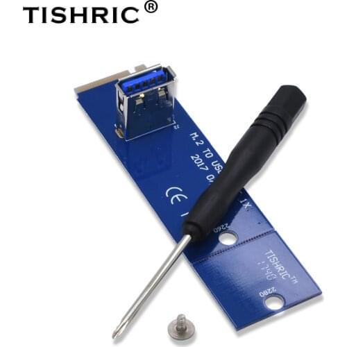 TISHRIC NGFF M.2 To USB 3.0 Pcie 1x to 16x Riser Card Switch Transfer Card Adapter For Bitcoin Litecoin Miner