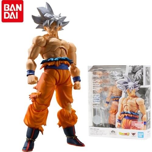 Bandai Genuine SHF Limited Dragon Ball Super Z Silver Hair Son Goku Joints Movable Dolls Action Figure Model Toys Gifts