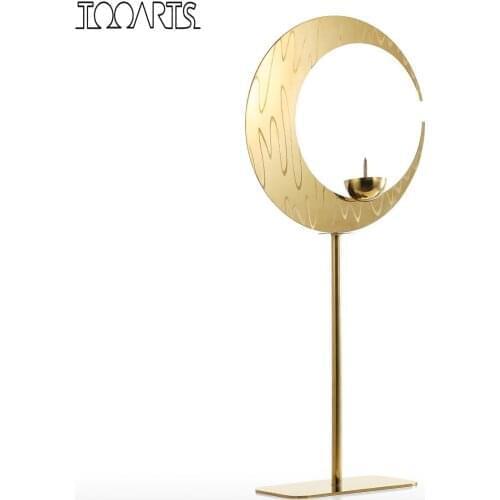 Tooarts Crescent Candlestick (Small) Stainless Steel Ornament Abstract Sculpture Practical Ornament Home Decor